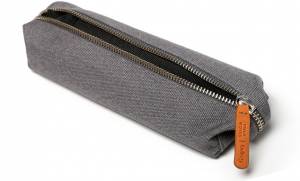 gray pencil case with zipper