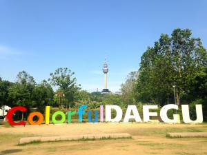 "Colorful Daegu" before Daegu Tower in Korea