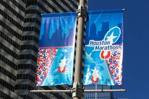 banners of the Houston Marathon