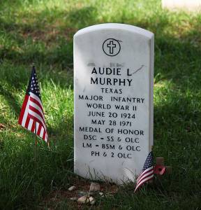 Audie Murphy's grave stone at Arlington National Cemetery - Texas World War II Heroes