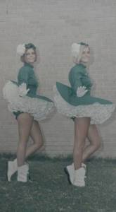 Denise Antoine and Anne Mounts in green Bryan Adams Belles uniforms
