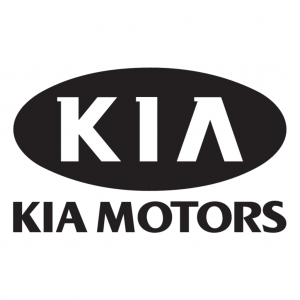 black-and-white logo of KIA Motors