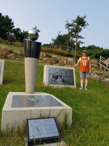 me in British cemetery, wearing orange UT jersey