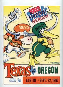 game program cover, Texas vs. Oregon, 1962