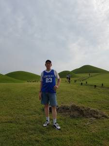 me in field of tumuli in Goseong, Korea