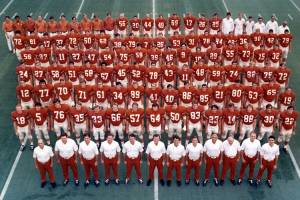 1970 University of Texas football team in orange jerseys