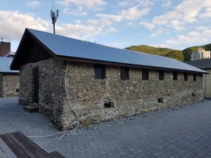 stone building where coal miners once lived in Sindong, Korea