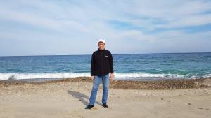 standing on Manyang Beach in Uljin, Korea