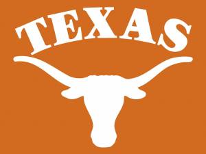Orange and white University of Texas logo
