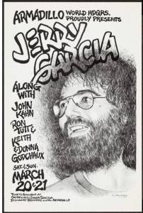 poster of Jerry Garcia at Armadillo World Headquarters in 1976