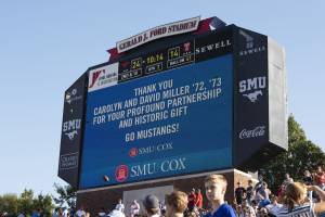 scoreboard at SMU football stadium