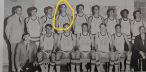 1970 Texas basketball team with Eric Groscurth highlighted