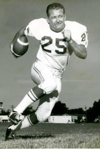James Prda in white football uniform